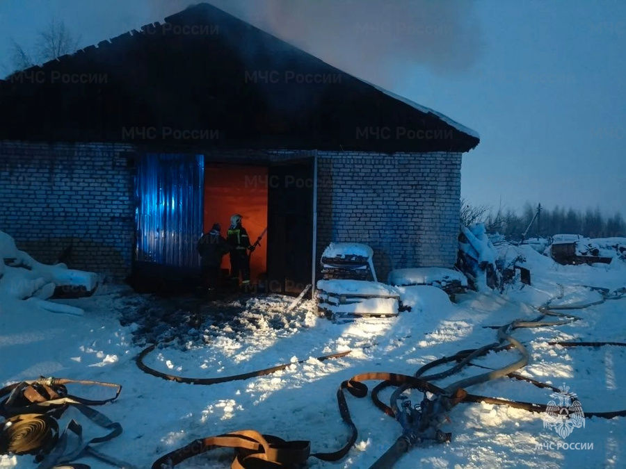 Пожар в цехе пиломатериалов под Муромом